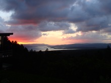 Sunset over lake Arenal from the Arenal Volcano Observatory
